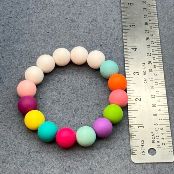 Silicone Beaded Bracelet 7 In Round Babies Parents Mother Colorful Modern Retro - Picture 6 of 6